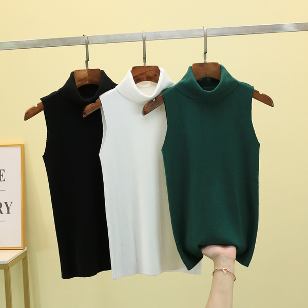 Vékony kötésből készült stílusos női felső gallérral, több színben