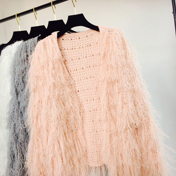 Őszi női mellény rojtokkal több színben