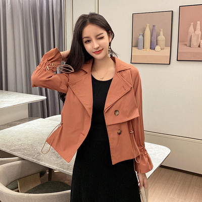 Női modern rövid vékonykabát három színben, gombokkal