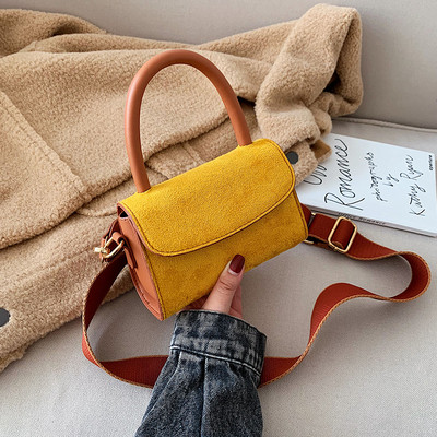 Geanta de dama moderna din piele intoarsa ecologica in patru culori