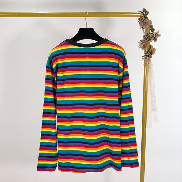 Lezser csíkos blúz ovális nyakkivágással - széles modell