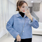 Modern női kabát három színben, gombokkal - rövid modell