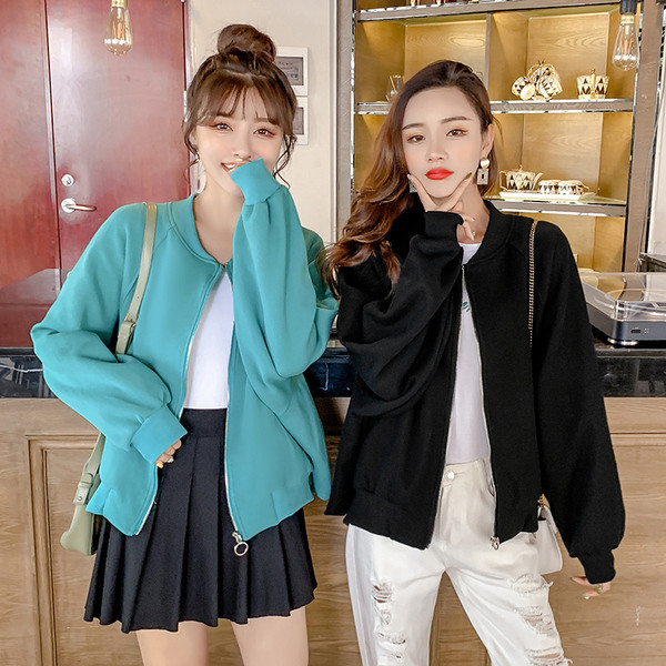 Női modern hosszú pulóver három színben, cipzárral