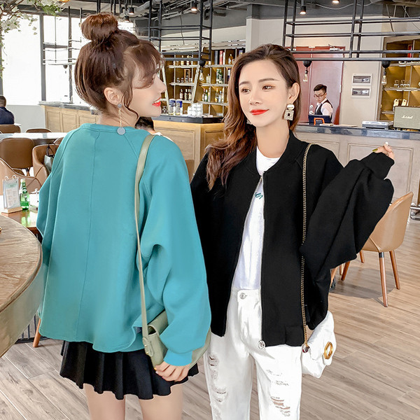 Női modern hosszú pulóver három színben, cipzárral