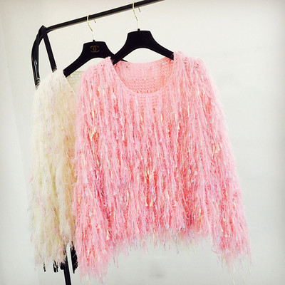 Női téli pulóver O-nyakkal, fehér és fekete színben