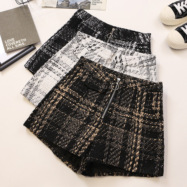 Női rövidnadrág négy színben, cipzárral, magas derékkal