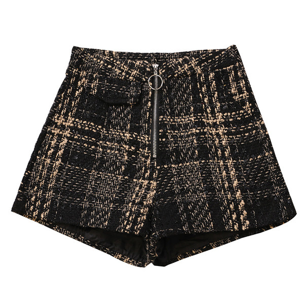 Női rövidnadrág négy színben, cipzárral, magas derékkal