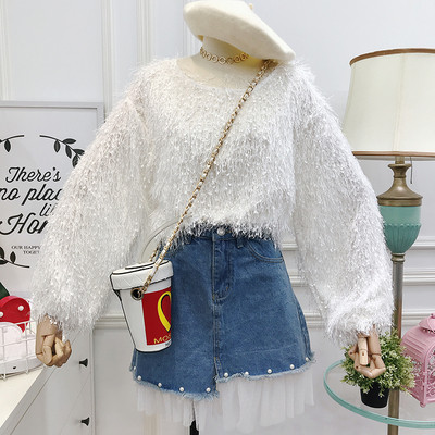 Μοντέρνο γυναικείο πουλόβερ με μακρύ μανίκι με O-λαιμόκοψη - Πολλά χρώματα