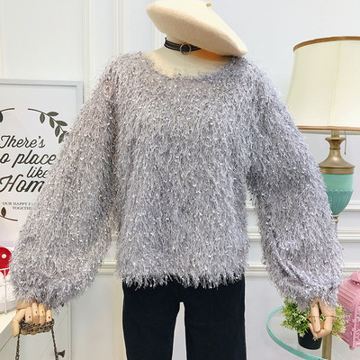 Μοντέρνο γυναικείο πουλόβερ με μακρύ μανίκι με O-λαιμόκοψη - Πολλά χρώματα