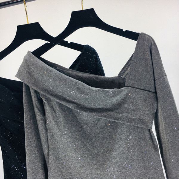 Bluză nouă de damă elegantă, cu efect strălucitor și paiete pe mâneci