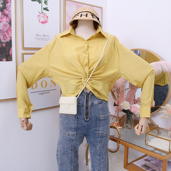 Modern női ing klasszikus gallérral és gombokkal - többféle színben