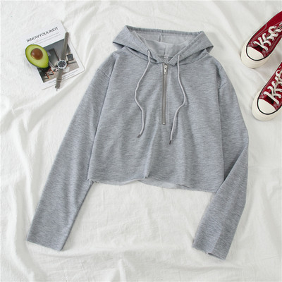 Női alkalmi pulóver kapucnival és cipzárral több színben