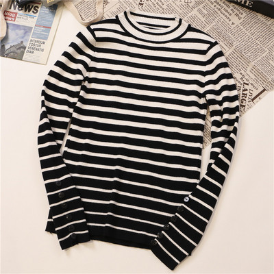 Csíkos női blúz három színben, gombokkal