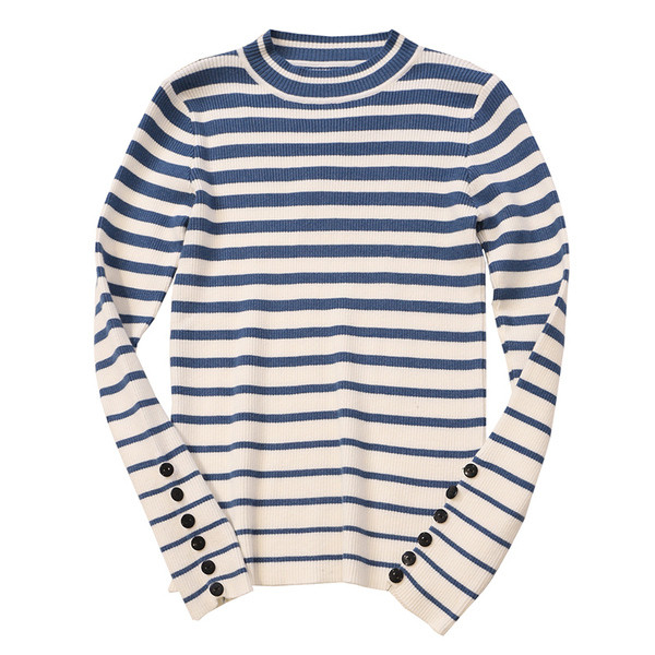 Csíkos női blúz három színben, gombokkal