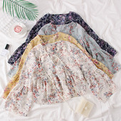 Bluză nouă de damă cu motive florale și decolteu spitz în mai multe culori