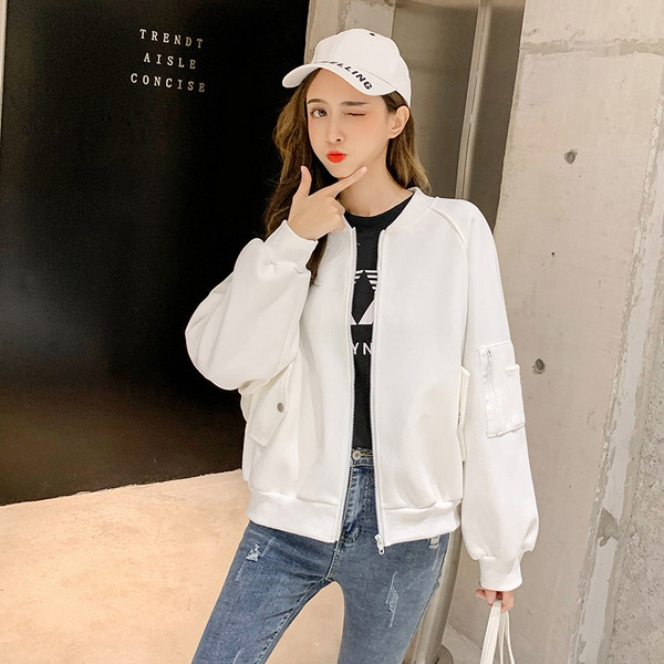 Női alkalmi pulóver négy színben cipzárral és oldalzsebekkel