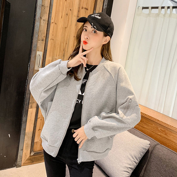 Női alkalmi pulóver négy színben cipzárral és oldalzsebekkel