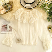 Női csipke ing kerek nyakkivágással, több színben