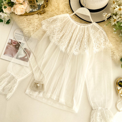 Női csipke ing kerek nyakkivágással, több színben