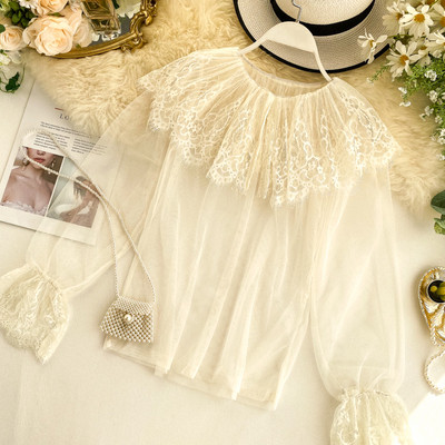 Női csipke ing kerek nyakkivágással, több színben