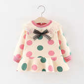 Új modell modern gyerekruha pöttyös szabású modellel három színben