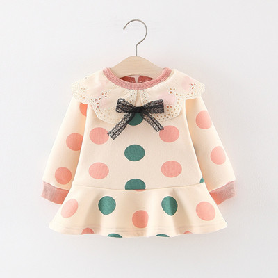 Új modell modern gyerekruha pöttyös szabású modellel három színben