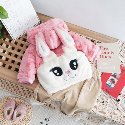 Μοντέρνο παιδικό μπουφάν για κορίτσια με τρισδιάστατο στοιχείο - πολλά χρώματα