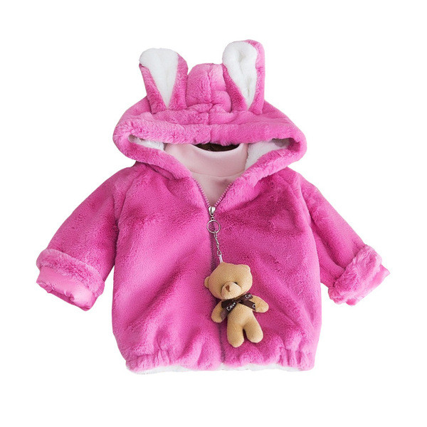 Μοντέρνο παιδικό μπουφάν για κορίτσια με τρισδιάστατο στοιχείο - πολλά χρώματα