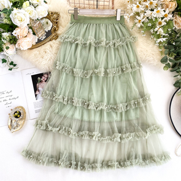 Modern női szoknya tüll és magas derékkal több színben