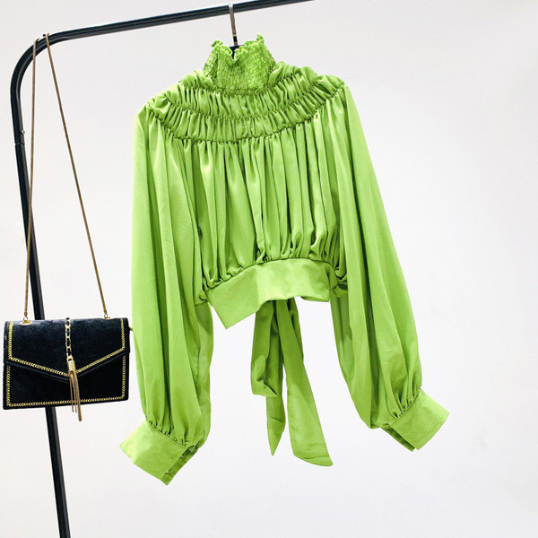 Stílusos női ing szalaggal, négy színben