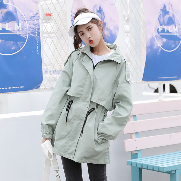 Modern női vékony hosszú kabát három színben