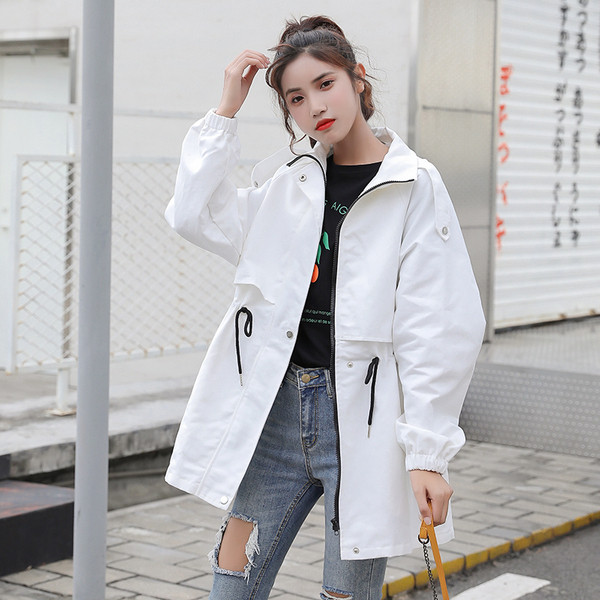 Modern női vékony hosszú kabát három színben