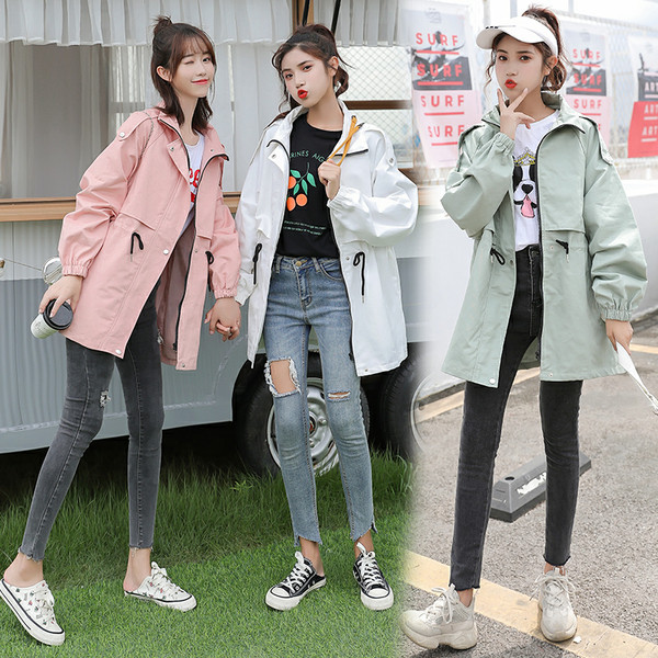 Modern női vékony hosszú kabát három színben