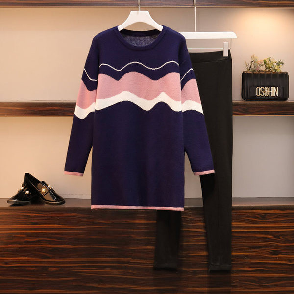 Set casual pentru femei care include un pulover lung și jambiere de până la 5XL