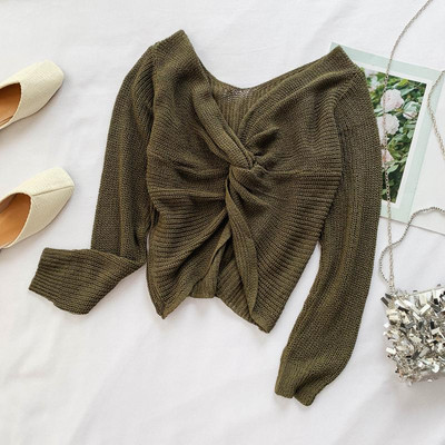 carouri dama tricotate cu decolteu in V in mai multe culori