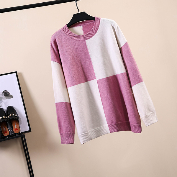 Nagy méretű női pulóver fekete és lila színben