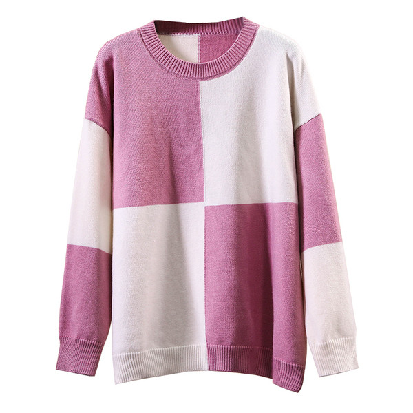 Nagy méretű női pulóver fekete és lila színben