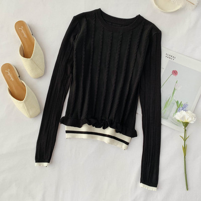 Alkalmi női pulóver kerek nyakkivágással, négy színben