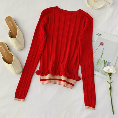 Alkalmi női pulóver kerek nyakkivágással, négy színben