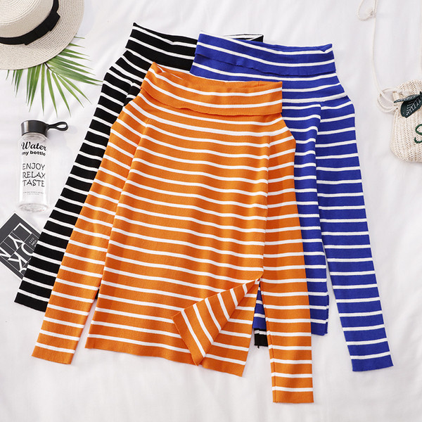 Csíkos, hosszú ujjú női blúz négy színben