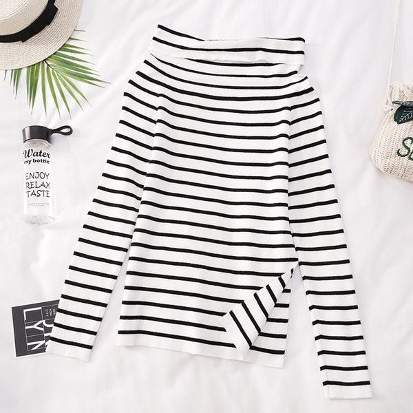 Csíkos, hosszú ujjú női blúz négy színben