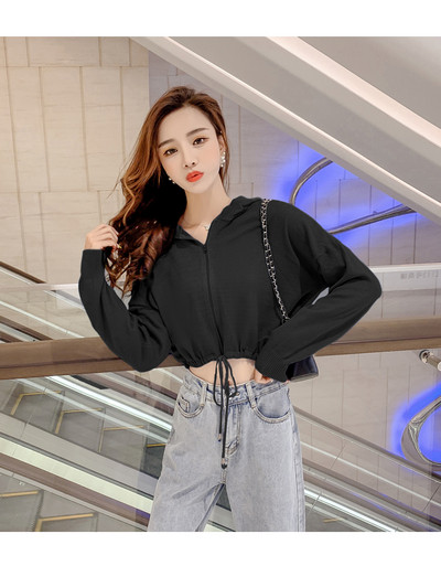 Női alkalmi rövid pulóver nyakkendővel és cipzárral