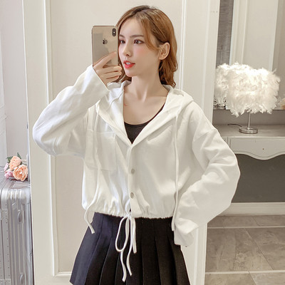 Napi női pulóver három színben, gombokkal és kapucnival