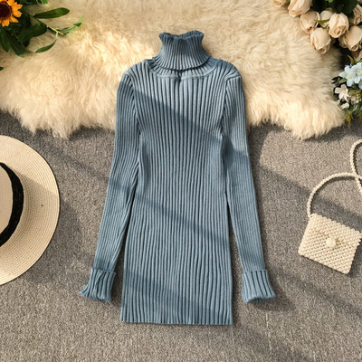 Γυναικείο casual πουλόβερ με ψηλό γιακά σε διάφορα χρώματα