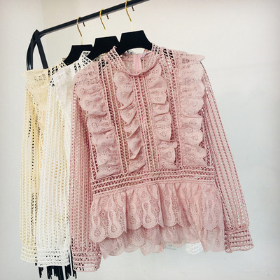 Női csipkeblúz sárga, rózsaszín és fehér színben