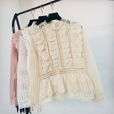 Női csipkeblúz sárga, rózsaszín és fehér színben