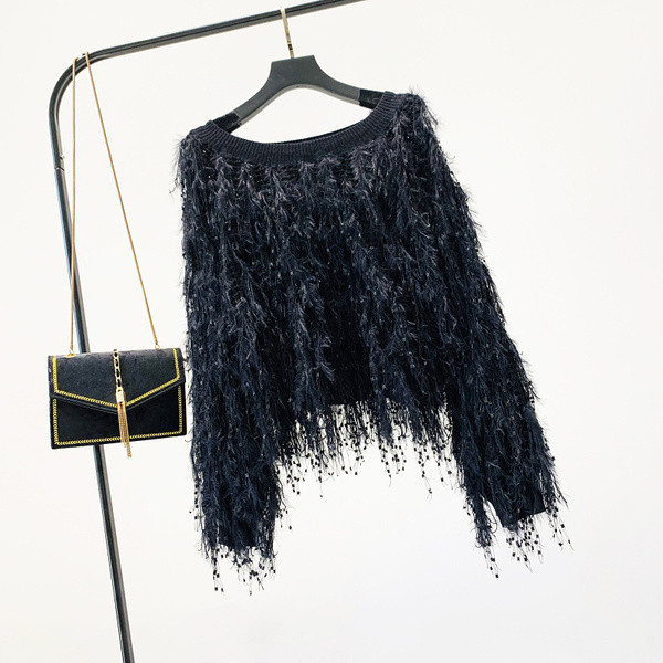 Stílusos női pulóver csónakos nyakkivágással, három színben