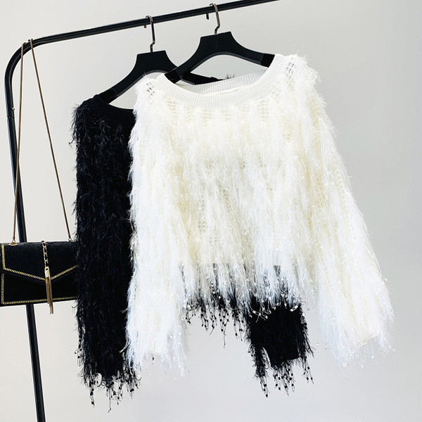 Stílusos női pulóver csónakos nyakkivágással, három színben