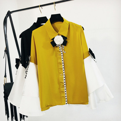 Modern női ing 3D elemekkel fehér és fekete színben