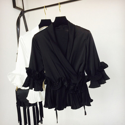 Bluză de damă elegantă cu decolteu în V în mai multe culori